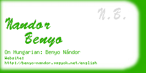nandor benyo business card