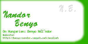 nandor benyo business card